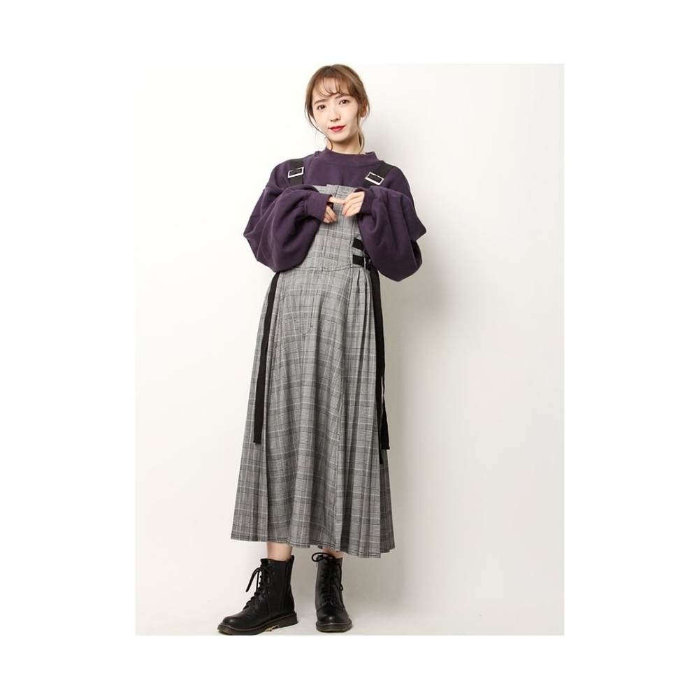 Gray Plaid Maxi Dress